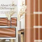 Nanspring Peach Quartz Linen Curtains 120 Inch Length 2 Panel Set Back Tab Loop Pocket Light Filtering Semi Sheer Boho Decor Curtains Extra Long for High Ceiling Living Room and Large Window 52x120