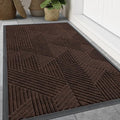 Smiry Front Door Mat Outside Entrance, Low Profile Rubber Doormat, 71x47