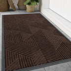 Smiry Front Door Mat Outside Entrance, Low Profile Rubber Doormat, 71x47
