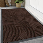 Smiry Front Door Mat Outside Entrance, Low Profile Rubber Doormat, 59x23