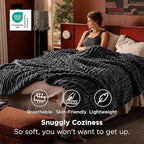 Bedsure GentleSoft Grey Full Blanket for Bed - Cozy Soft Blankets for Women, Cute Large Throws for Girls, 84x90 Inches