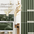 Nanspring Forest Green Linen Curtains for Living Room 90 Inches Long Light Filtering Semi Sheer Curtain Back Tab and Rod Pocket Wabi Sabi Boho Decor Luxury Drapes for Bedroom Office 52x90, 2 Panels
