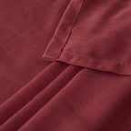 BGment Burgundy Linen Curtains 63 Inches Long for Living Room, Semi Sheer Window Drapes Lightweight Rustic Country Textured with Rod Pocket for Dining Bedroom, 2 Panels, Each 42 Inch Wide