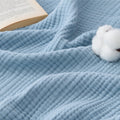 Bedsure 100% Cotton Muslin Throw Blanket Twin XL for Bed - 4-Layer Breathable and Lightweight Soft Gauze Muslin Blankets for Adults, PureWoven Thin Summer Blanket for College Dorm, Blue, 66x90 Inches