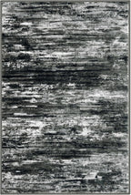 KOZYFLY Modern Abstract Entryway Rugs 2x3, Washable Kitchen Rug Non-Slip Soft Small Bathroom Rug, Black Grey Striped Small Area Rugs Print Faux Wool Doormat for Bedside Entrance Bedroom Sink