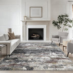 2x3 Rugs for Entryway Entrance Kitchen Bathroom, Machine Washable Modern Abstract Soft Area Rug, Indoor Floor Carpet with Non Slip Rubber Backing, Dark Gray