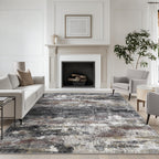 BEIMO 2x3 Area Rugs for Entryway, Dark Grey Washable Abstract Non Slip Rug