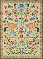 GarveeHome Washable Rug 3x5 Area Rugs for Living Room, Floral Rug for Bedroom, Soft Boho Non Slip Throw Rugs with Rubber Back, Low Pile Stain Resistant Vintage Floral Carpet for Dining Room, Beige