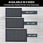 Sierra Concepts Front Door Mat Welcome Floor Mats - Entryway Indoor Outdoor Entrance Doormat, Patio, Porch, Muddy Shoe, Inside Outside Low Profile, 30x17 inches, 2-Pack Gray