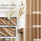 Camel Linen Curtains 84 Inches Long for Bedroom Back Tab Light Filtering Privacy Semi Sheer Drapes Modern Farmhouse Decor Camel Cotton Elegant for Living Room Curtain 2 Panels Set 52x84 Inch