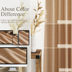 Nanspring Camel Linen Semi Sheer Curtains 72 Inches Long 2 Panels Set for Bedroom Rod Pocket Back Tab Light Filtering Privacy Drapes Cotton Textured Farmhouse Living Room Curtain 52X72 Inches