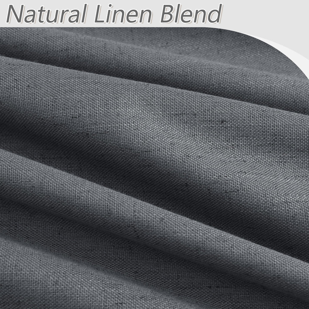 Guken 100% Blackout Curtains 102 Inch Length 2 Panels Set for Living Room Bedroom Back Tab Thermal Insulated Black Out Linen Drapes Room Darkening Blazer Grey,52x102