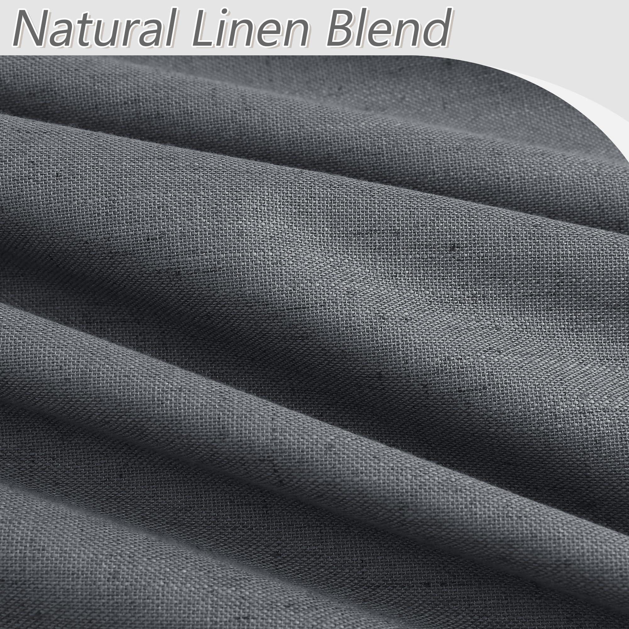 Guken 100% Blackout Curtains 102 Inch Length 2 Panels Set for Living Room Bedroom Back Tab Thermal Insulated Black Out Linen Drapes Room Darkening Blazer Grey,52x102