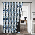 Beauoop Moroccan 100% Blackout Sliding Door Curtains Blue Grey 100x84 1 Set