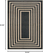 Lahome Enfys Modern Geometric Easy Jute Outdoor Rug, 5x7 Patio Living Room Rug Large Black Carpet for Bedroom, Farmhouse Washable Indoor Outdoor Carpet for Dining Room Backyard Deck