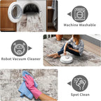 Hallway Runner Rug 2x8 Washable: Entryway Runners Rugs Non Slip Easy-to-Clean - Soft Living Room Bedroom Carpet - Thin Low Pile Printed Floor Mat for Dining Room Beige Brown