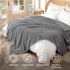 Bedsure GentleSoft Frost Gray Fleece Blanket for Couch - Cozy Soft Blankets for Women, Cute Small Throws for Girls, 90x90 Inches