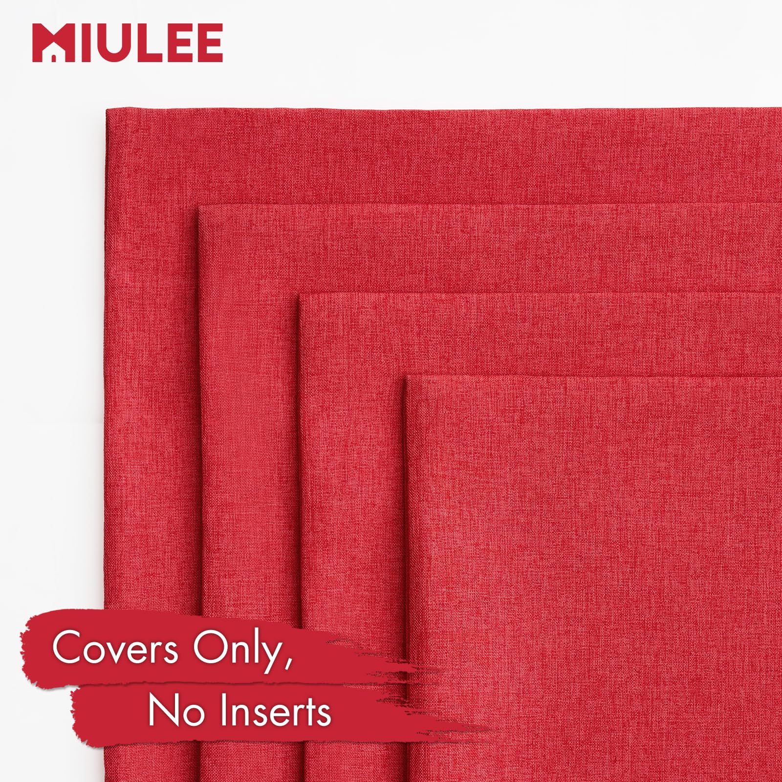 MIULEE Pack of 4 Decorative Outdoor Throw Pillow Covers Linen Waterproof Pillow Covers Summer Farmhouse Cushion Cases for Patio Garden Tent Balcony Couch Sofa 16x16 Inch Red