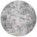UERMEI 10ft Round Area Rug Living Room Rugs - 10x10 Washable Large Neutral Modern Abstract Soft Thin Rug Indoor Floor No Slip Rug Carpet for Bedroom Under Dining Table Home Office Decor - Grey