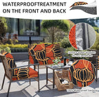 8Pcs Outdoor Cushion Covers, Patio Cushion Covers,Stretch Elastic Slipcovers, Replacement Washable & Reusable Furniture Protector for Patio Couch (Royal Flower-Pattern,Cover Only)