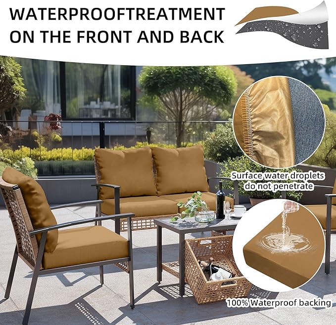 DREAHOTEXTIL 12Pcs Outdoor Cushion Covers, Elastic Patio Cushion Covers