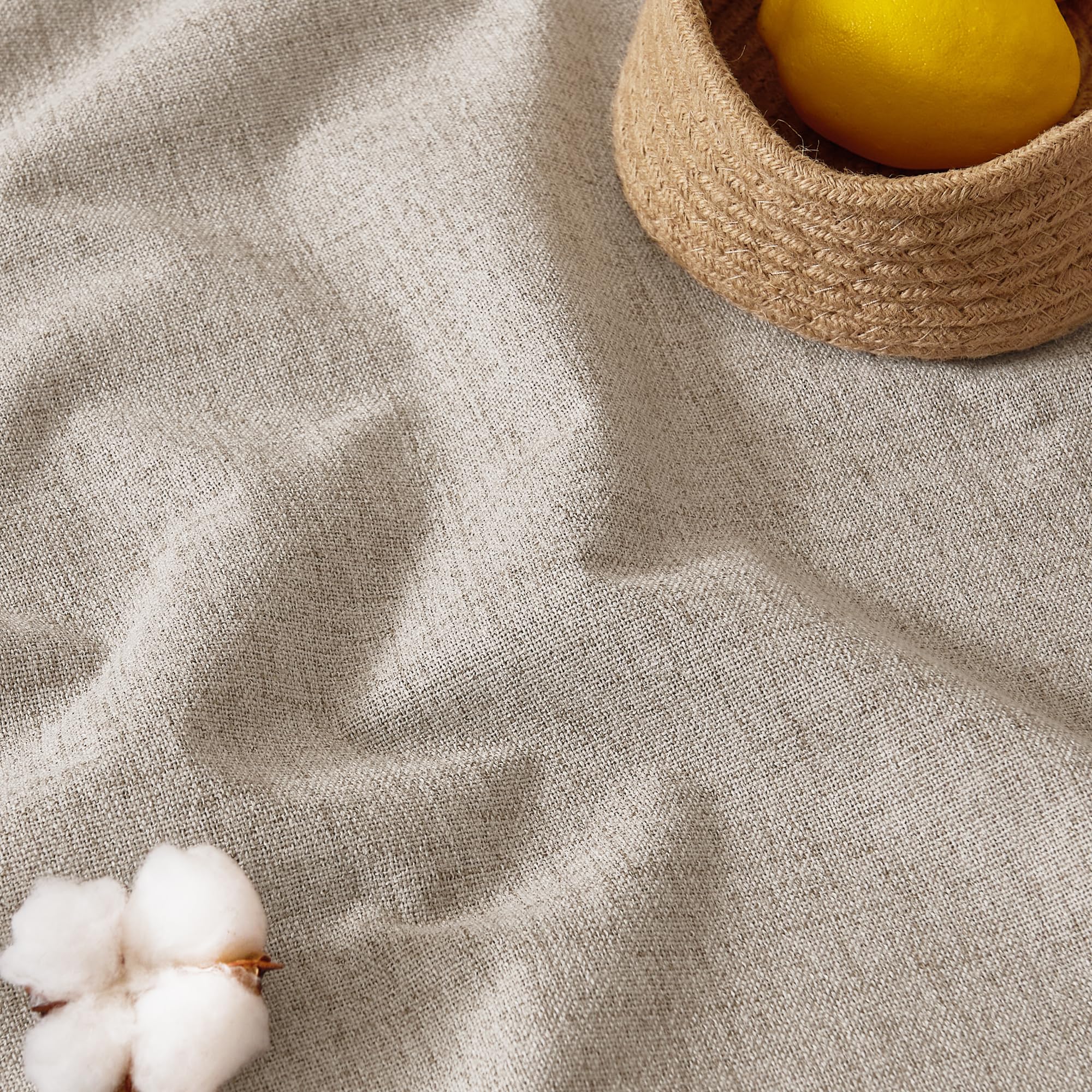 RYB HOME Natural Beige 100% Blackout Curtains for Bedroom 84 Inch Long
