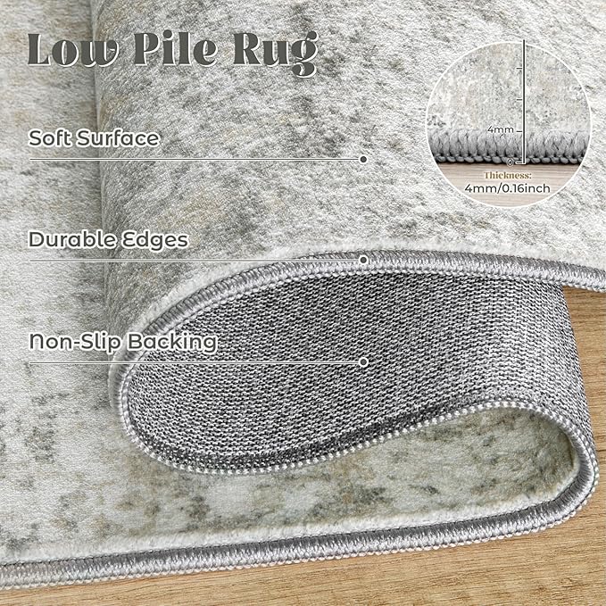 10x12 Area Rug for Living Room, Washable Modern Abstract Large Area Rug Neutral Soft Non Slip Kids Rug Stain Resistant Indoor Carpet for Bedroom Dining Room Playroom Office(BeigeGrey, 10'x12')