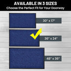 Sierra Concepts Front Door Mat Large Welcome Floor Mats - Entryway Indoor Outdoor Entrance Doormat, Patio, Porch, Muddy Dog Shoe, Inside Outside Low Profile 36x24in, 2-Pack Blue