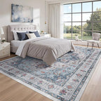 zesthome 9x12 Area Rugs for Living Room,Large Washable Rug,Blue
