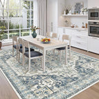 zesthome 8x10 Area Rugs-Washable Rug for Living Room, Non-Slip Backing Rugs, Stain Resistant 8x10 Rug for Bedroom, Ultra-Thin Low Pile Rugs, Vintage Large Home Decor