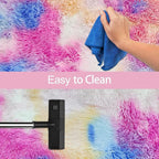 Small Fluffy Colorful Rug for Bedroom Girls 3x5 Kawaii Rainbow Tie Dye Area Rug Fuzzy Unicorn Throw Rug for Living Room Kids Nursery Baby Princess Room Living Room Home Decor Aesthetic Carpets