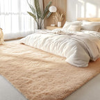 OLANLY 7x12 Machine Washable Large Area Rugs for Living Room, Bedroom, Soft Fluffy Shaggy Bedside Rug, Indoor Floor Carpet for Kids Girls and Boys, Dorms, Nursery, Home Decor Aesthetic, Beige