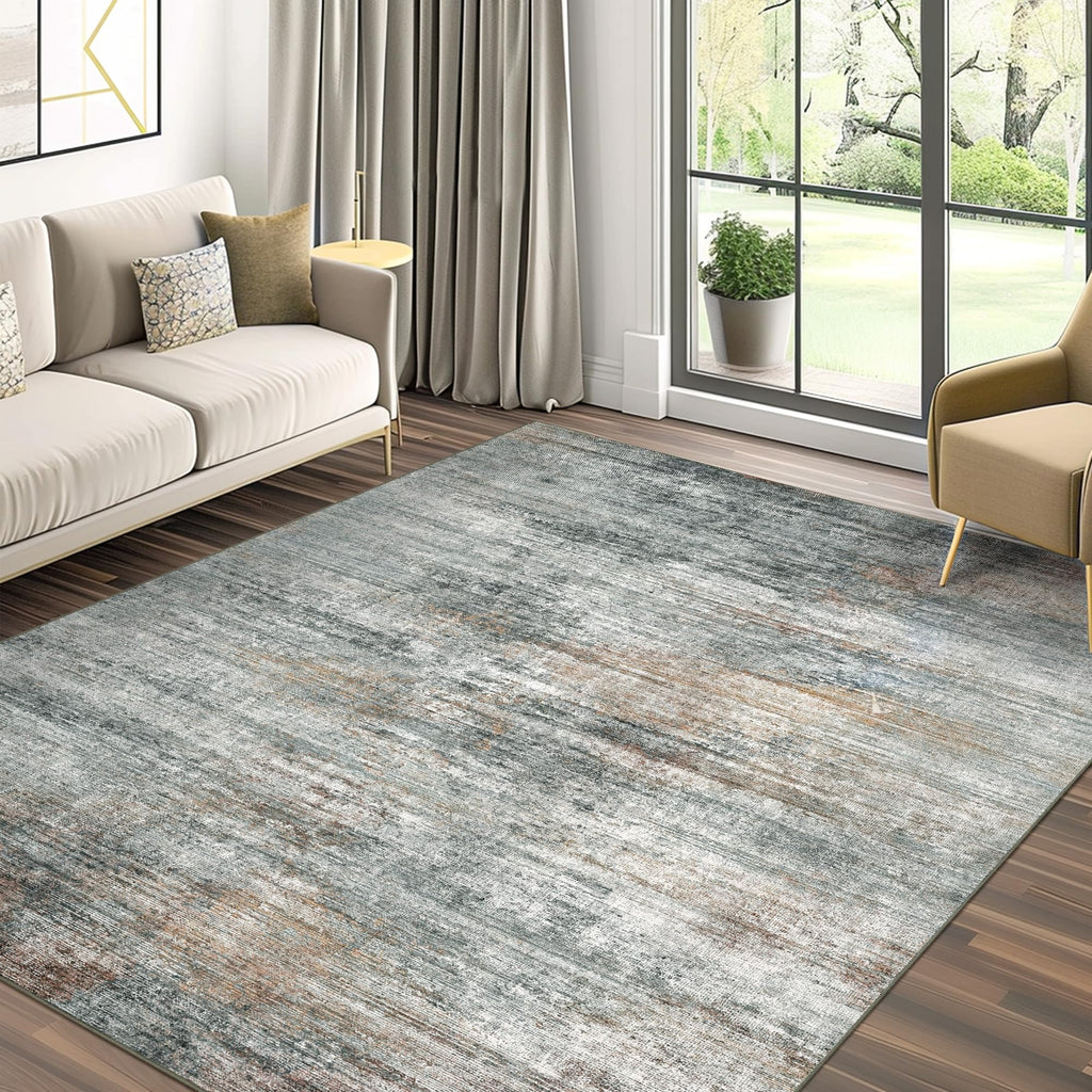 BEIMO 8x10 Area Rugs for Bedroom, Grey Brown Washable Abstract Rug
