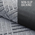 OLANLY Front Door Mat Outside Entrance 29.5x17, Absorbent, Heavy Duty Sturdy Natural Rubber Doormat Indoor Outdoor, Stain Fade Resistant, Non-Slip Low Profile Floor Mat Entryway, Charcoal Gray Diamond