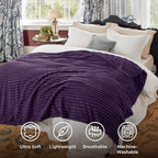 Bedsure Soft Queen Size Blanket for Bed Purple 90"x90"