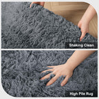 Shag Area Rugs for Bedroom Living Room,5X8 Ultra Soft Fluffy Area Rugs for Dorm,Indoor Carpet Plush Rugs for Home Decor,Dark Grey