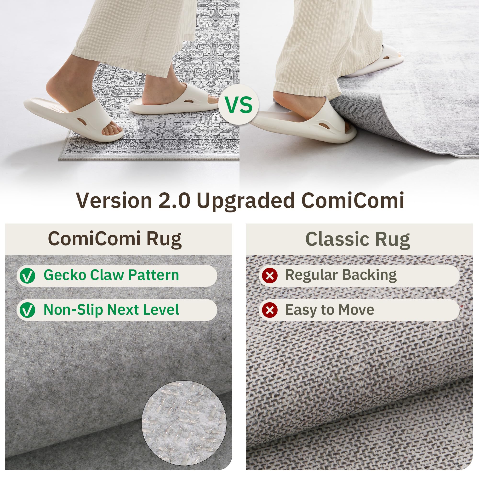 Hallway Washable Runner Rug 2x12 - Non Slip Vintage Kitchen Runner Rugs for Entryway Low-Pile Waterproof Long Runners for Living Room Bedroom Medallion Indoor Floor Mat for Bathroom Laundry Grey