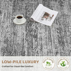 UERMEI 7x9 Area Rug Living Room Rugs - Washable Neutral Modern Abstract Soft Thin Rug Indoor Floor No Slip Rug Carpet for Bedroom Under Dining Table Home Office Decor - Dark Gray
