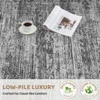 UERMEI 10x14 Area Rug Living Room Rugs - Washable Neutral Modern Abstract Soft Thin Rug Indoor Floor No Slip Rug Carpet for Bedroom Under Dining Table Home Office Decor - Dark Gray