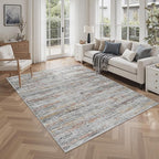 4x6 Rug - Stain Resistant Abstract Washable Rugs, Anti Slip Area Rugs for Living Room,Modern Low Pile Carpet with Rubber Backing Home Decor Small Area Rug