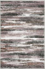 Lansny Modern Abstract Small Area Rug Indoor, Dark Light Brown White 3x5 Washable Rug Non-Slip Soft Entryway Rug Kitchen Mats Thin Print Faux Wool Floor Carpet Throw Rugs for Entrance Bedroom