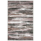 Lansny Modern Abstract Small Area Rug Indoor, Dark Light Brown White 3x5 Washable Rug Non-Slip Soft Entryway Rug Kitchen Mats Thin Print Faux Wool Floor Carpet Throw Rugs for Entrance Bedroom