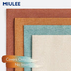 MIULEE Pack of 4 Decorative Outdoor Throw Pillow Covers Linen Waterproof Pillow Covers Farmhouse Cushion Cases for Halloween Patio Garden Tent Balcony Couch Sofa 18x18 inch Orange Rust