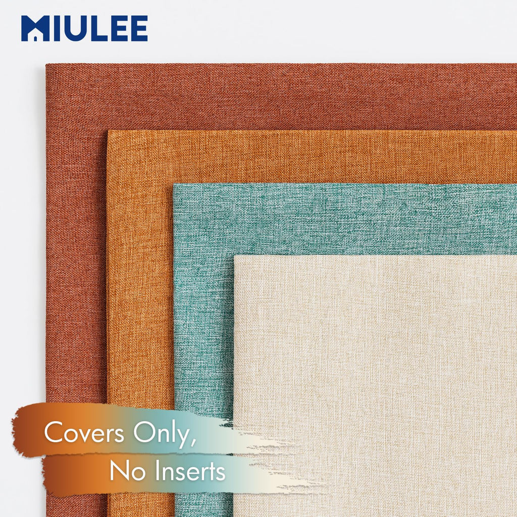 MIULEE Pack of 4 Decorative Outdoor Throw Pillow Covers Linen Waterproof Pillow Covers Summer Farmhouse Cushion Cases for Patio Garden Tent Balcony Couch Sofa 18x18 Inch Orange Rust