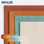 MIULEE Pack of 4 Decorative Outdoor Throw Pillow Covers Linen Waterproof Pillow Covers Summer Farmhouse Cushion Cases for Patio Garden Tent Balcony Couch Sofa 18x18 Inch Orange Rust