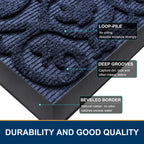 Smiry Front Door Mat Outside Entrance, Low Profile Rubber Doormat, 29.5x17