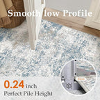 PureCozy Blue Runner Rug 2x6 Modern Abstract