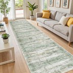 Restydon 2x10 Runner Rug Non Slip,Washable Hallway Runner Rug,Green
