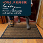 ubdyo Extra Durable Door Mat - Dirt Trapping Outdoor Welcome Mats - Non-Slip Outdoor Indoor Entrance - Low Profile Front Doormat (30" x 17", Bright Brown)