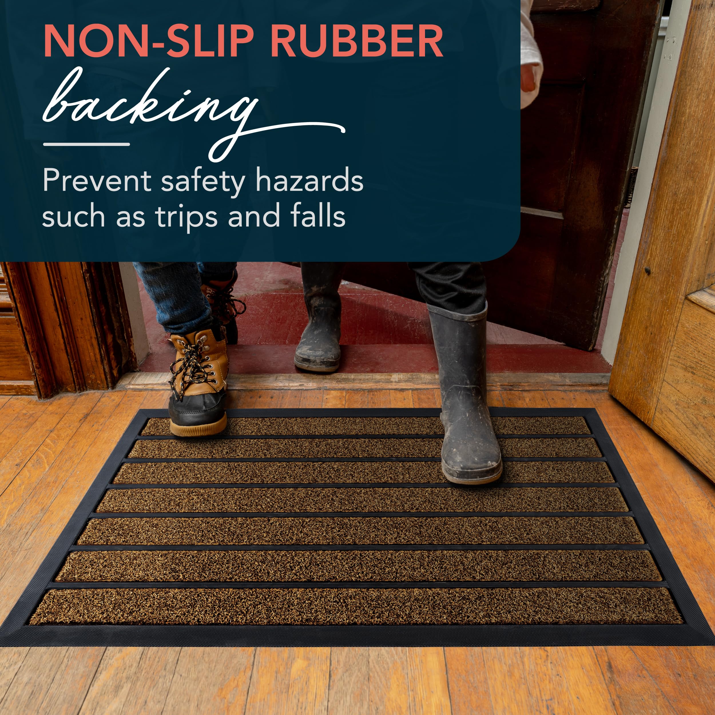 ubdyo Extra Durable Door Mat Outside Entrance (30" x 17", Bright Brown)